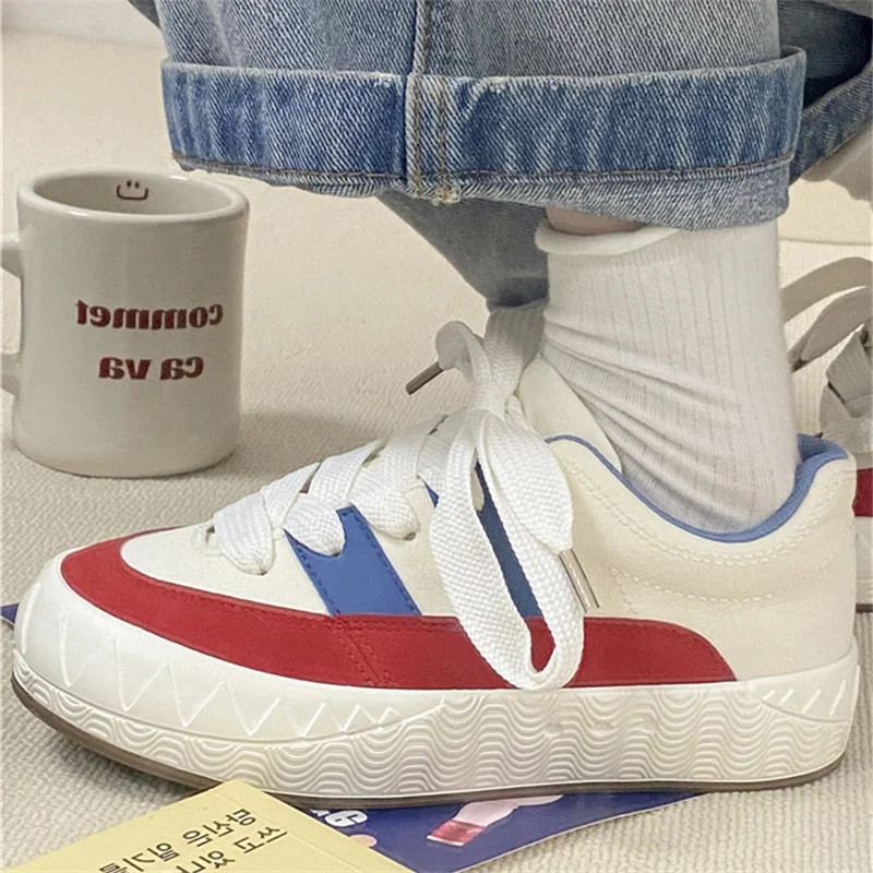 

2023 Sneakers Woman Vulcanized Shoes Casual Sports Sneakers Female Lace Up Spring Autumn Flats Sneakers Platform Shoes Ladies