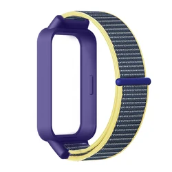 Enhanced Sports Nylon Bracelet with Protective Bumper Shell Cover for Mi Band 9 active (Ice Ocean)