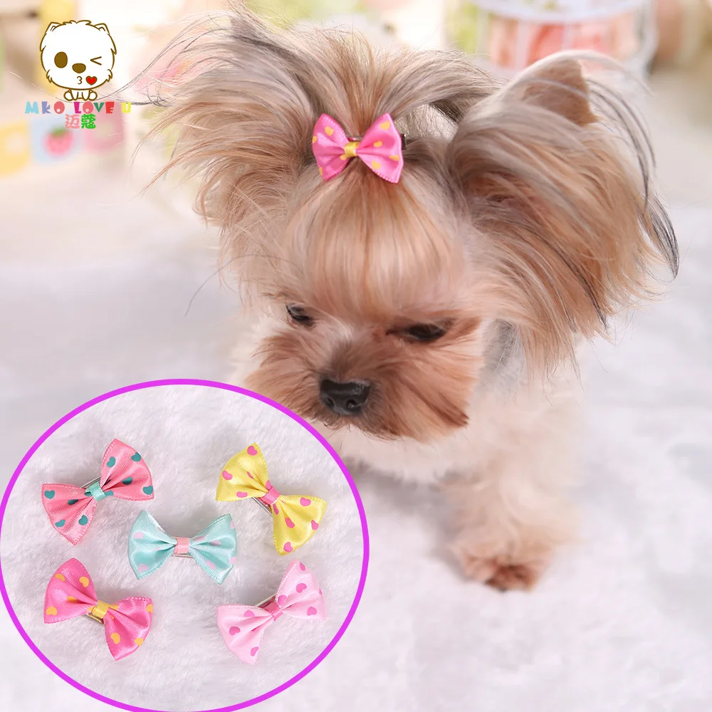 Pet Hair Accessories 10Pcs Dog Hair Clips Sweet Bow Hairpins Puppy Decor Grooming