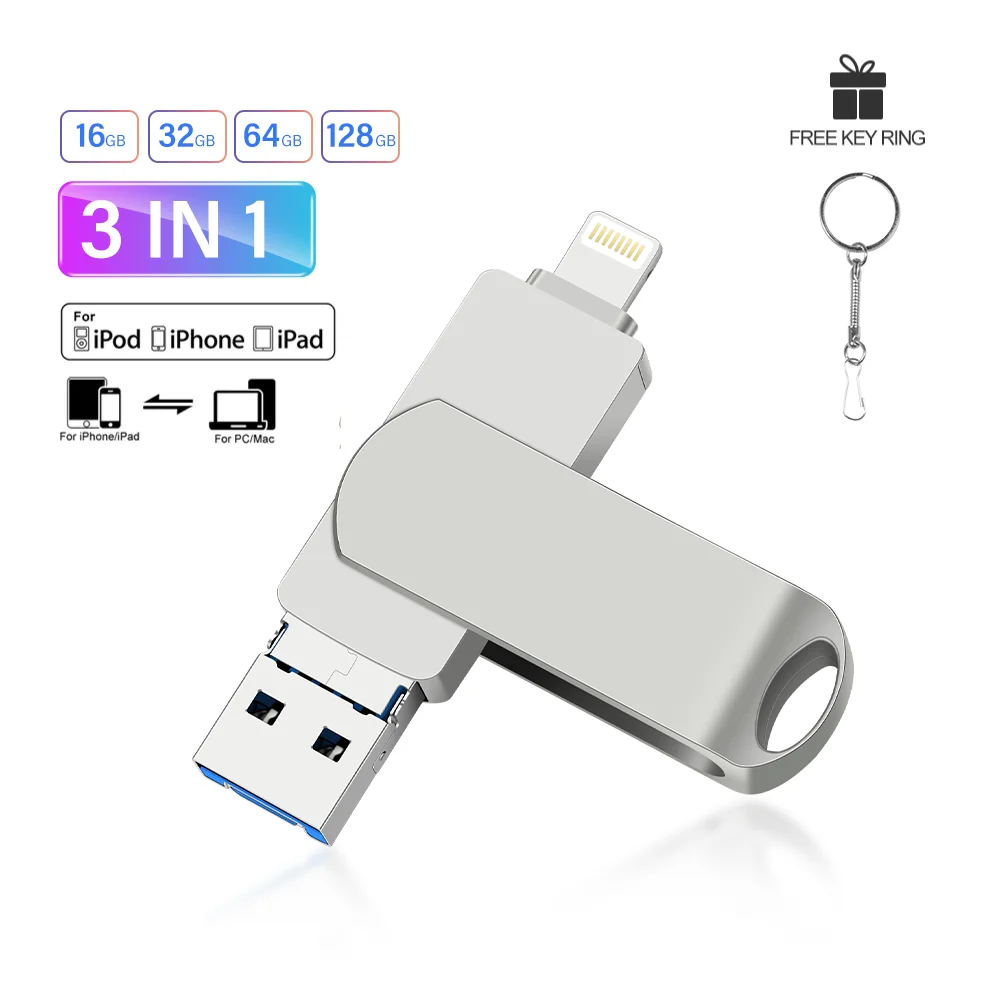 Per Iphone 15 Lightning Usb 3.0 Flash Drive 256Gb Micro Usb Memory Stick 128Gb Pen Drive Ad Alta Velocità 64Gb Regalo Aziendale Pendrive