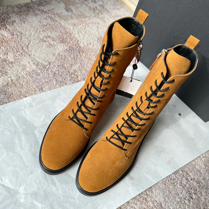 Withered British Retro Pointed Strap Leather Boots Women Fashion Ladies Motorcycle Cowhide Ankle  Boots