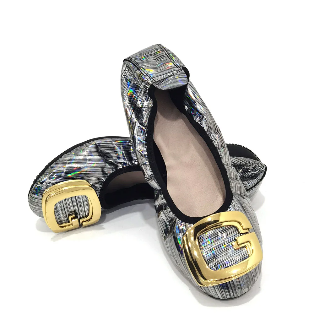 

Women's Ballet Flats 2022 Women's Flat Shoes High Quality Italian Design Metal Letter Buckle Soft Sole Loafers Genuine Leather