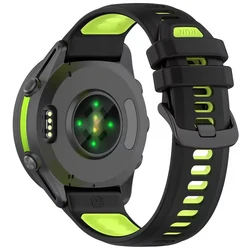 22mm Premium Silicone Sport Watch Band - Original Run Series Bracelet - QuickFit 22mm (Black Green)
