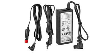 portable power adapter and cables for VEVOR portable refrigerator. black wires with connectors.