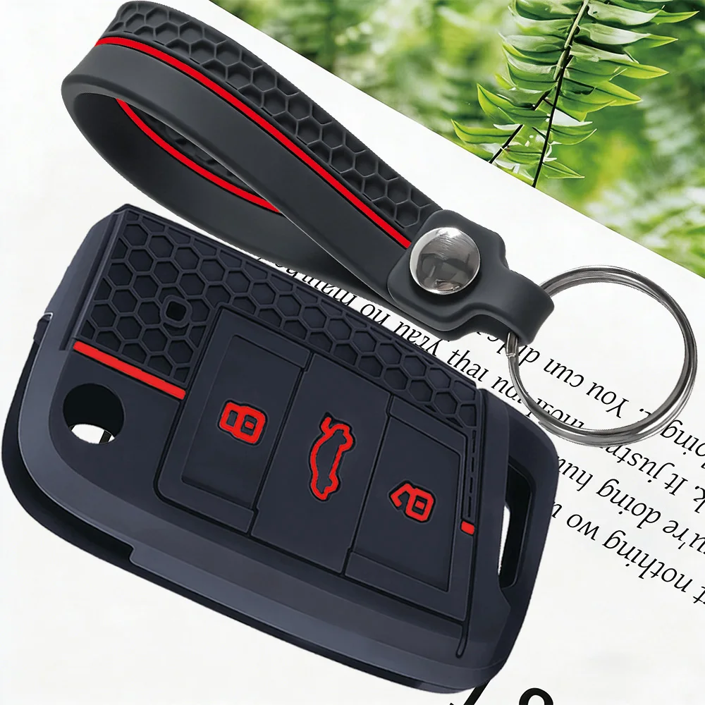 Premium Car Key Case Cover with Keychain Attachment
