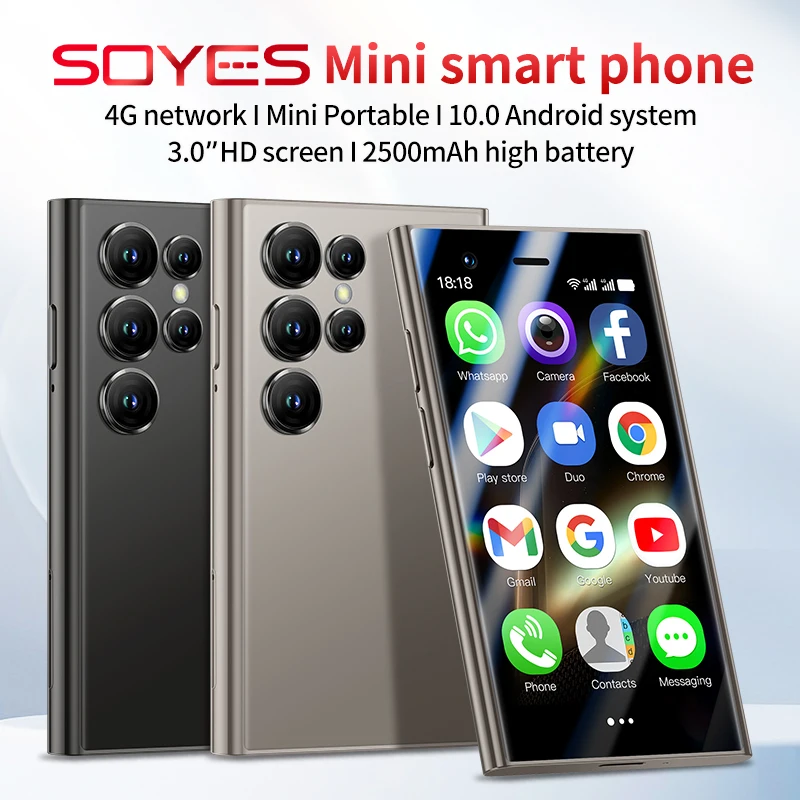 2025 New SOYES 4G LTE Mini Smartphone 3.0 Inch Display 2500mAh 2GB RAM 16GB ROM 5MP Camera Dual SIM With Face Recognition 6