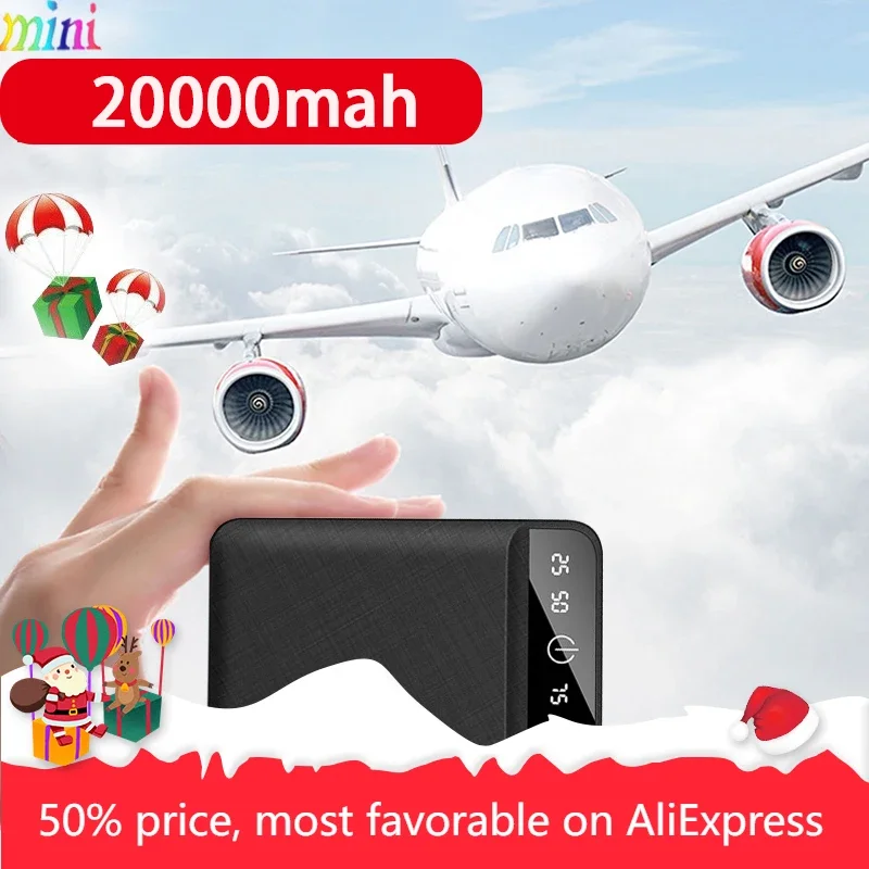 

Mini Power Bank Battery 20000mAh Portable Fast Charging Digital Display Dual USB Charger for iPhone,Xiaomi,Huawei