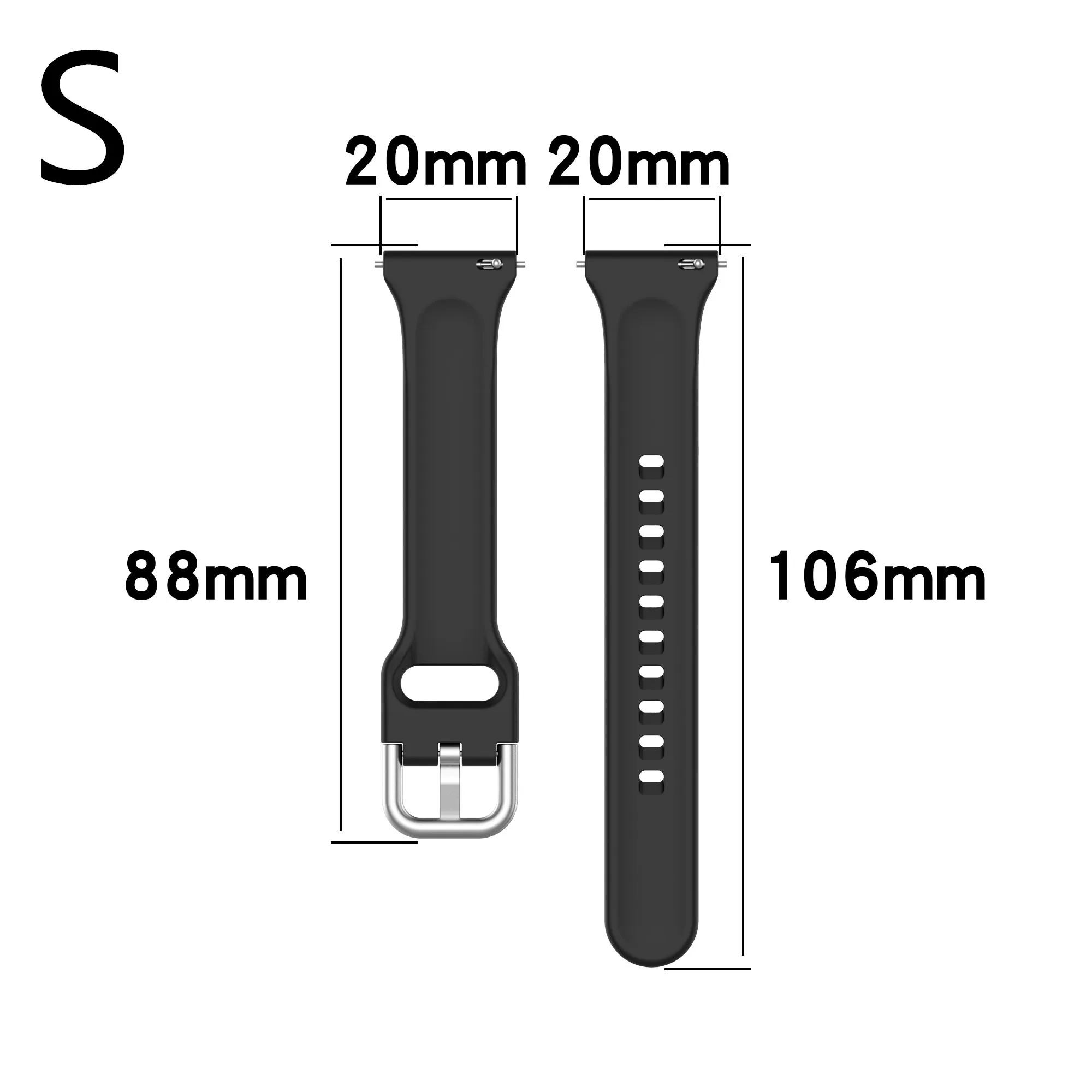 삼성 갤럭시 워치 액티브 2 스트랩 손목 밴드 팔찌, 20mm 얇은 실리콘 밴드, 삼성 갤럭시 워치 4 클래식 워치 3 41mm
