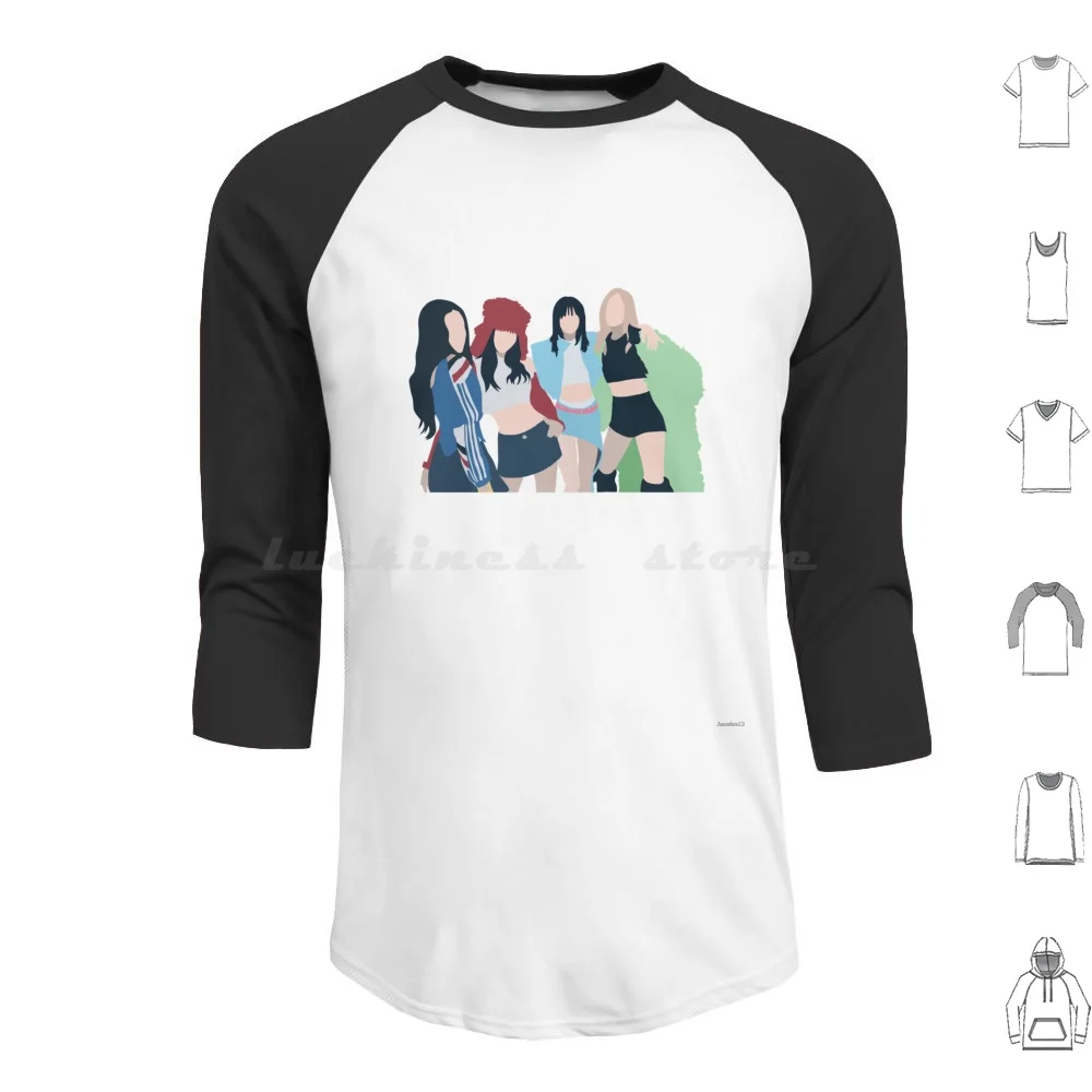 Spegnimento Illustrazione Digitale Felpe Con Cappuccio Manica Lunga Spegnimento Spegnimento Born Pink Tour World Tour Born Pink Pink Venom