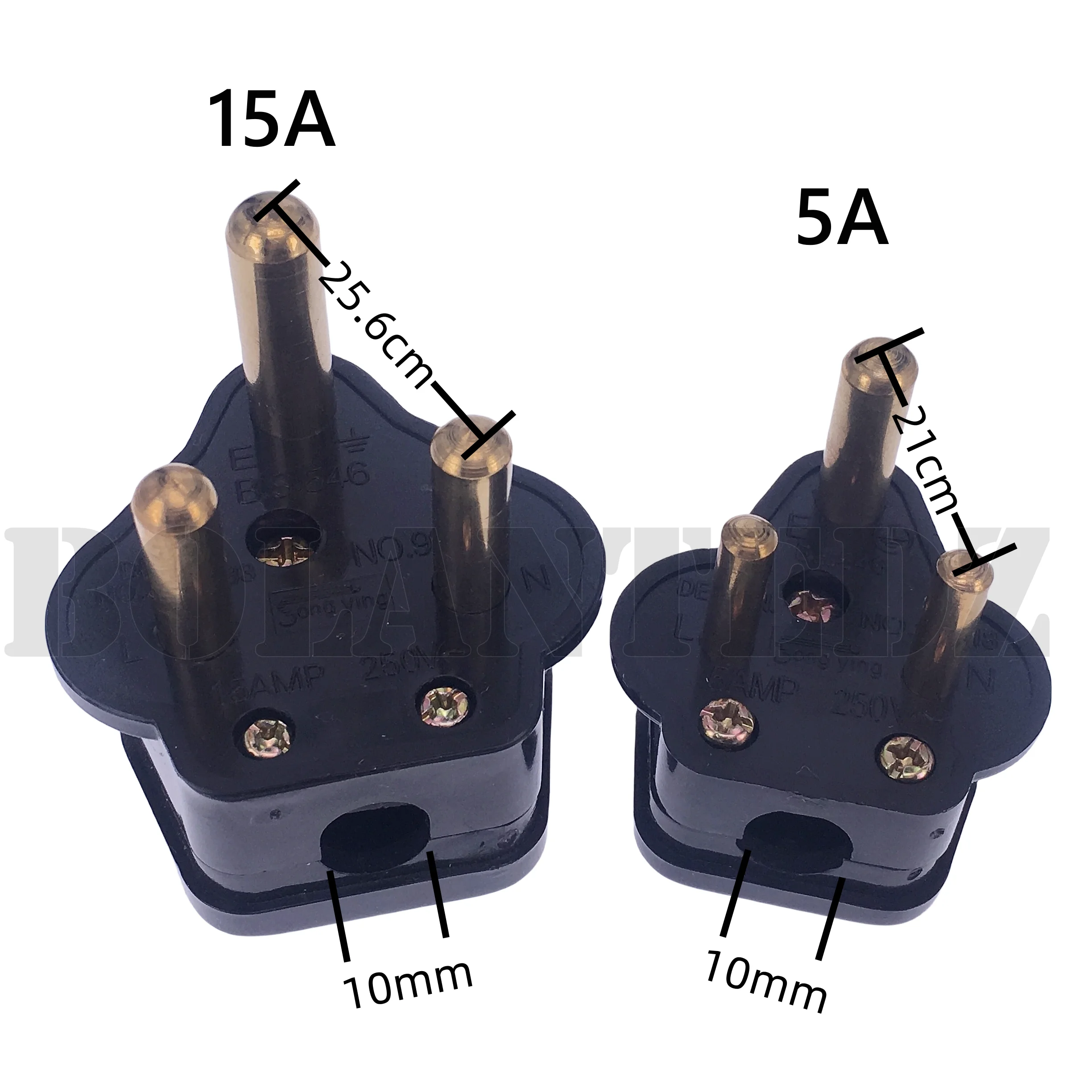 BS546 South Africa power cord plug AC250V 5A/15A round 3 pins removable cable Connector Detachable High power India wiring plug power cable power cord power extension plug