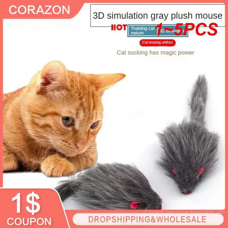 

1~5PCS Plush Toy Entertainment Lifelike Cat Interactive Toys Interactive Toys Cat Playing With Toys Endless Entertainment