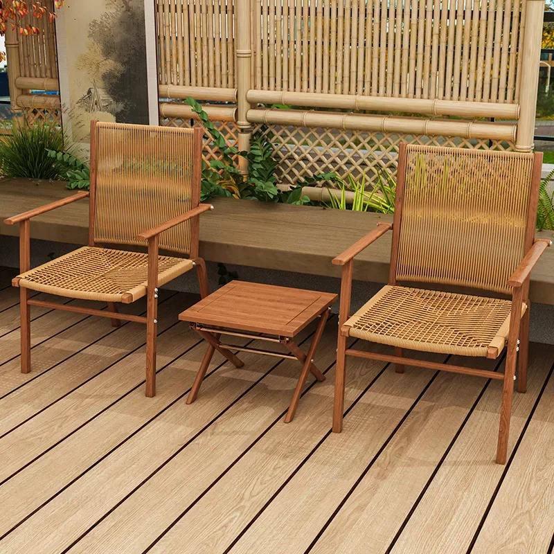 Rattan Backrest Outdoor Chair for Cafes Modern Comfortable Garden Chairs Minimalist Multifunctional Garden Furniture for Terrace