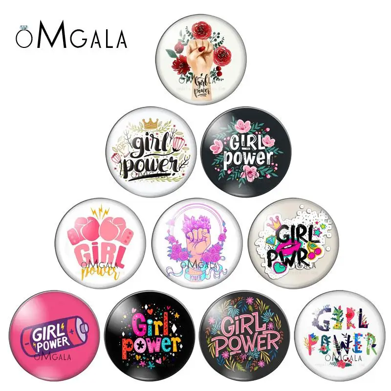 꽃 견적 소녀 파워 패턴 8mm/10mm12mm/18mm/20mm/25mm 라운드 사진 유리..