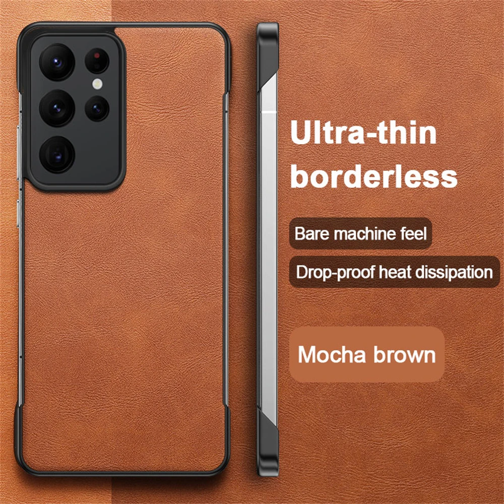 Ultra Thin Frameless Leather Business Case with Slim Lens Protection