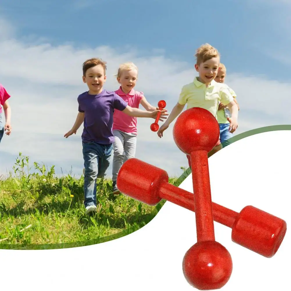 Good Toughness Kids Dumbbell Multifunctional Muscle Training Useful Kindergarten Physical Exercise Wooden Dumbbell