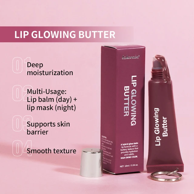 Lip Oil Plumper Long Lasting Lip Gloss Keychain Glowing Butter Moisturizing Pink Nourishing Makeup Care Hydrating Lipstick