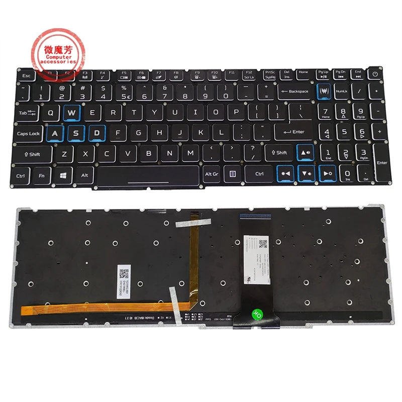 Фото Новая клавиатура для ноутбука US для Acer Predator Helios 300 PH315-52-75R0 PH315-52 PH315-52-73DU PH317-53 Full с Цветной подсветкой №1