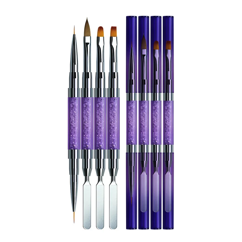 Spatule Double face pour Nail Art, 4 styles, Poly Gel, Extension de pointe de manucure