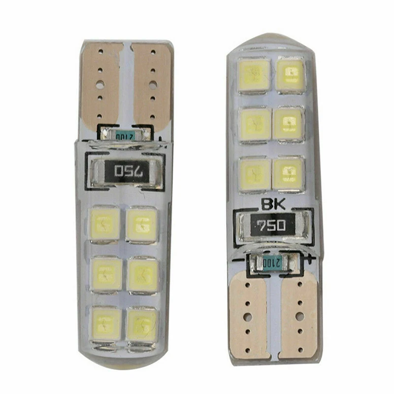 10X Xenon White T10 W5W 12-Smd 2835 Led Canbus Kit Lampadine In Silice Senza Errori