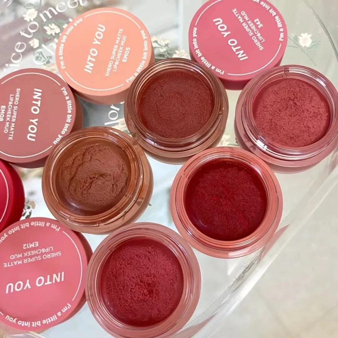 

Lip and Cheek Dual-use 9 Colors Canned Lip Mud Lips Makeup Lipstick Long Lasting Moisture Cosmetic Lip Matte Tint Women