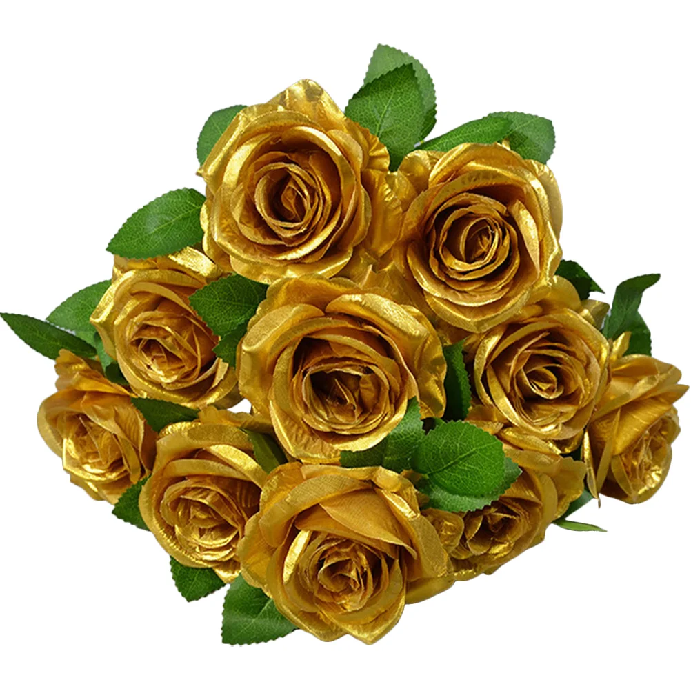 

Artificial Flower Rose Gold Decor Table Decorations Silk Flowers for Centerpieces