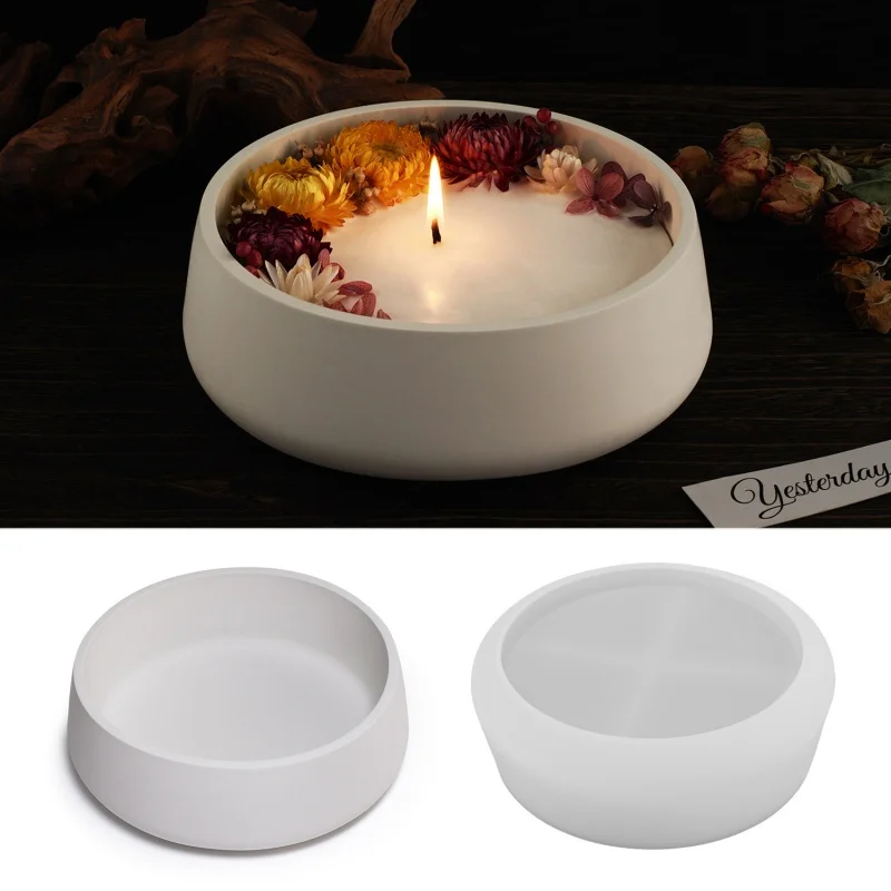 

Large Crystal Drip Glue Candle Cup DIY Gypsum Cement Candle Cup Storage Bowl Storage Tray Candle Container Silicone Mold Gifts