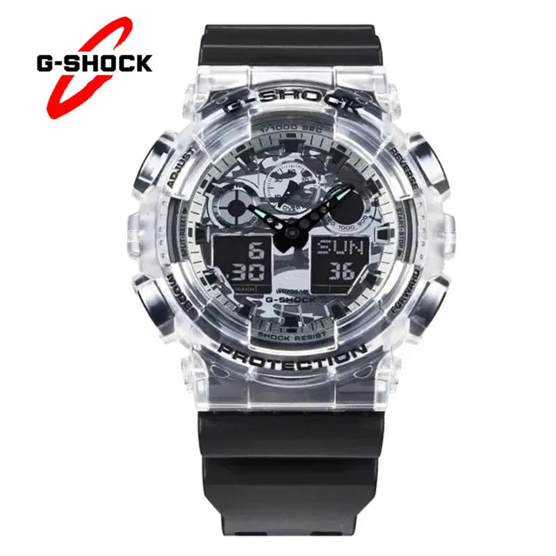 G-SHOCK GA-100 Watches for Men New Quartz Watch Multifunctional Outdoor Shockproof LED Dial Dual Display Resin Men's Clocks