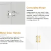 Wardrobe Armoire with 4 Doors, 4 Drawers and 2 Hanging Rods, Twill Wood Closet Storage with Metal Cabinet Legs, Wardrobes 3