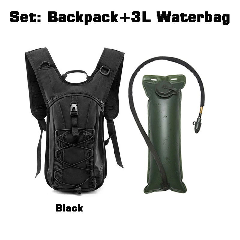 Outdoor Cross-country Water Bag Knapsack Set Hiking Folding Drinking Waterbag Backpack Running Cycling Water Bladder Rucksack 3L 2
