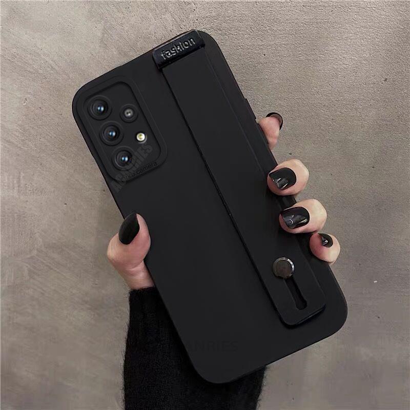 A 13 23 53 Wrist Strap Hand Band Silicone Case For Samsung Galaxy A13 A23 A33 A53 A32 A52 A73 A72 4g 5g Finger Grip Stand Cover