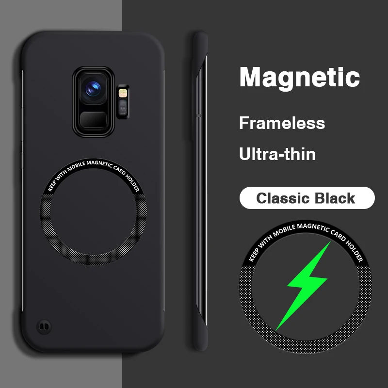 Sleek Magnetic Frameless Hard Candy Color Phone Case with Wireless Charging Support