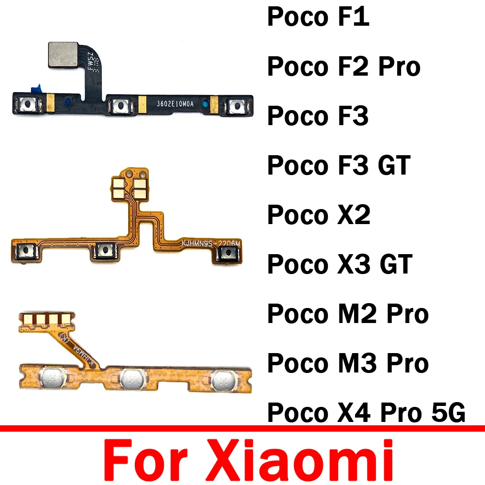 

50 шт./лот, кнопка включения/выключения громкости для Xiaomi Poco F1 F3 F2 Pro X2 X3 GT C3 M2 M3 Pro