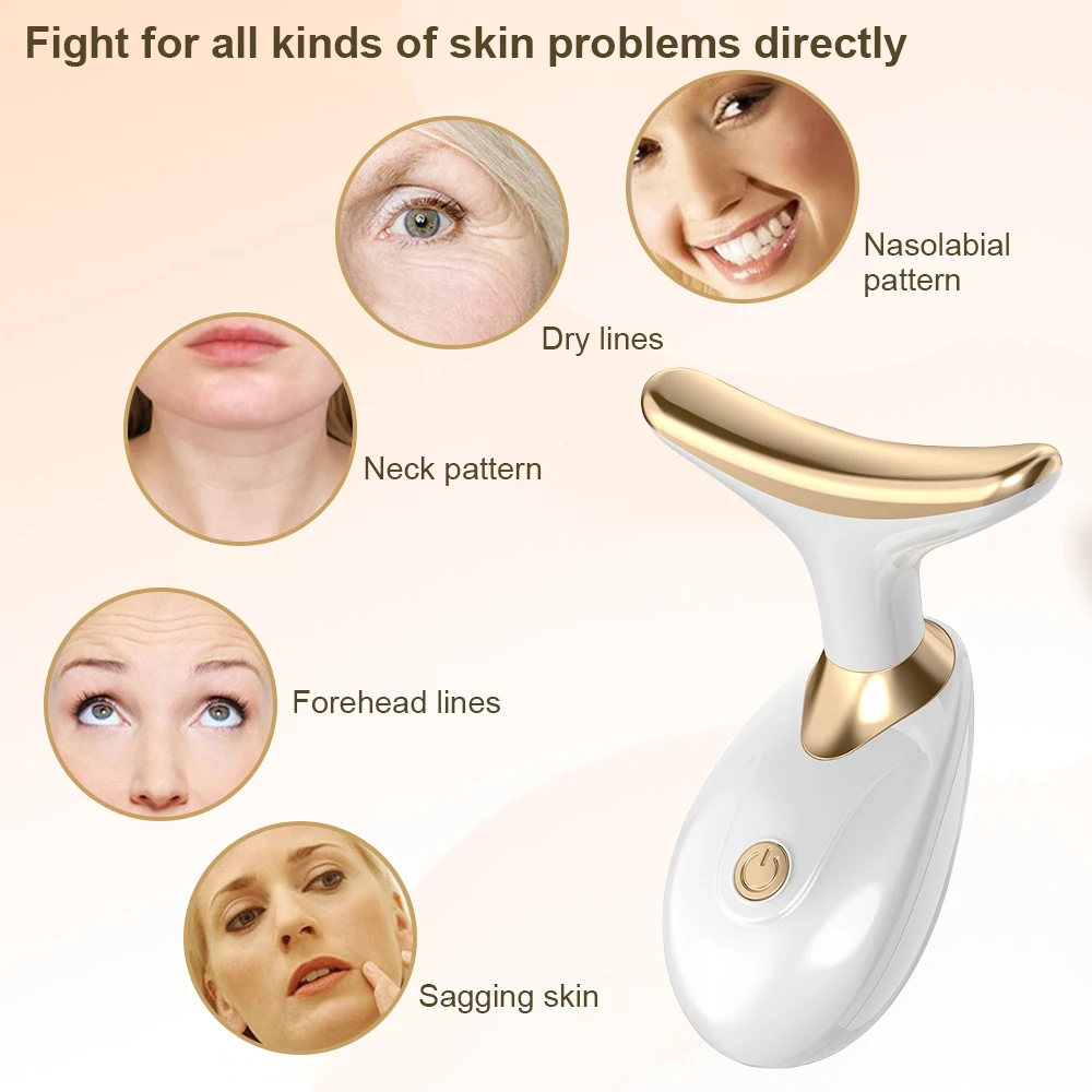 Electric Neck Facial Eye Massager V-line Face Lifting Anti Aging Wrinkle Removal Double Chin Remover neck face massager face lifting roller electrotherapy skin care tool