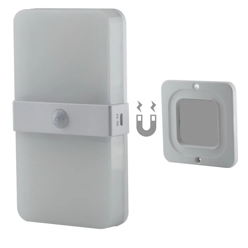 Motion Sensor Led Usb Rechargeable Portable Night Light Double Color Light For Closet Cabinet Camping