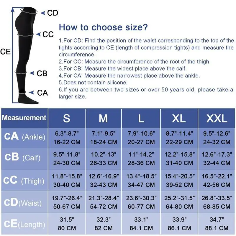 Thigh High Compression Stockings Medical Women Men Opaque Closed Toe 20-30mmHg Graduated Support For Varicose Veins Edema