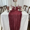 4 Pack Burgundy Cheesecloth Table Runner Gauze Semi-Sheer Backdrop Drape Fabric for Wedding Holiday Party Bridal Shower Decor 3