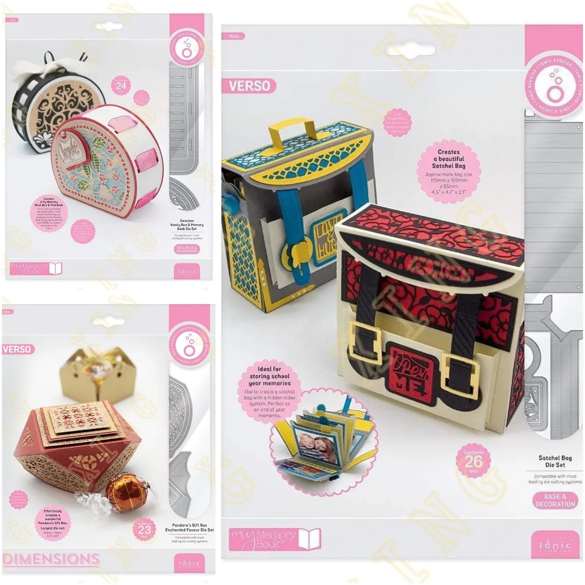 

Pandoras Gift Box Book Satchel Bag New Metal Cutting Dies Scrapbook Diary Decoration Stencil Embossing Template Diy Handmade
