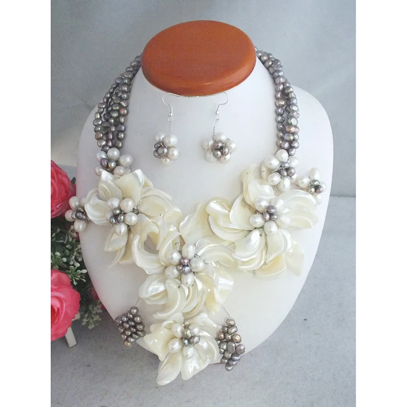 

Очаровательное женское ожерелье в европейском стиле, ожерелье с белыми ракушками и цветами для свадьбы, 20 дюймов