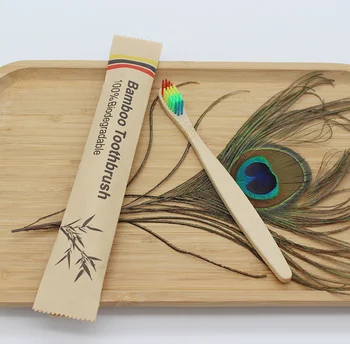 20 Pcs Bamboo Charcoal Toothbrush Soft Bristles Teethbrush Eco Friendly Oral Care Natural Tooth Brush For Adults 2