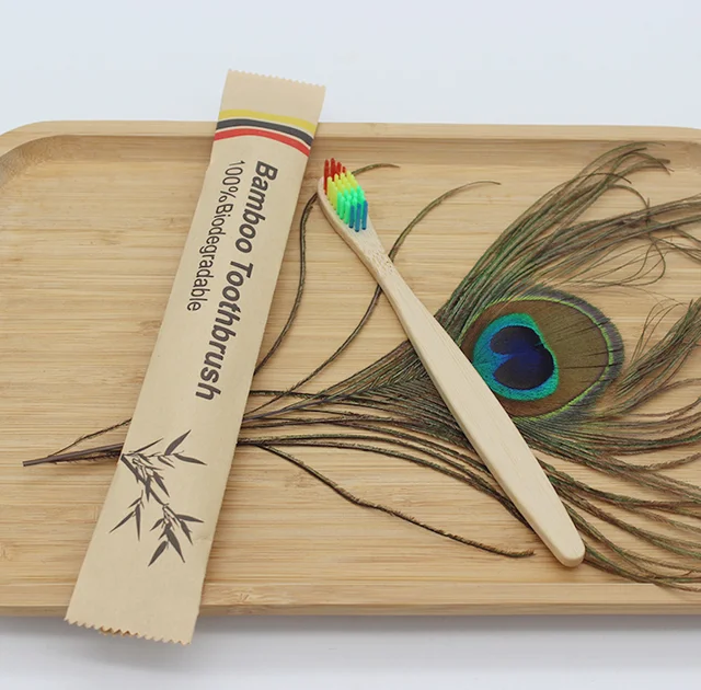 20 Pcs Bamboo Charcoal Toothbrush Soft Bristles Teethbrush Eco Friendly Oral Care Natural Tooth Brush For Adults 2