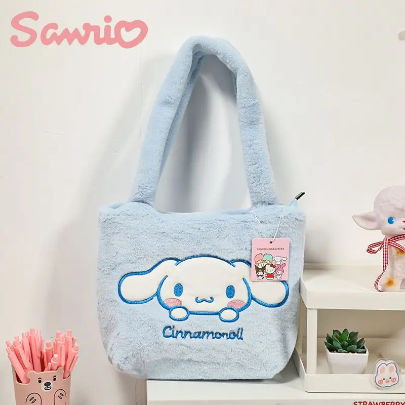 

New Kawaii Sanrio Cartoon Anime Hellokity Melody Kuromi Cinnamoroll Pochacco Plush Casual Versatile Shoulder Bag Doll Gift