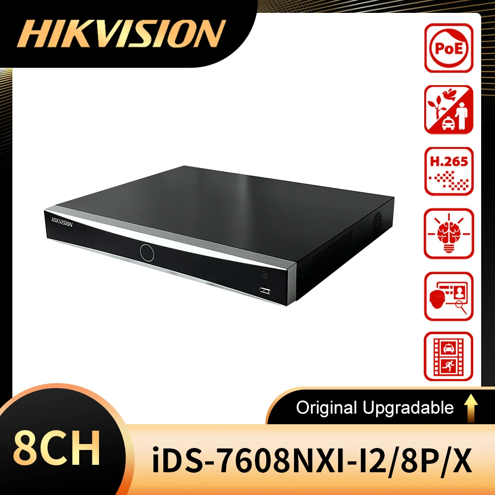 

Hikvision Original 8CH 4K POE NVR iDS-7608NXI-I2/8P/X and 16CH iDS-7616NXI-I2/16P/X DeepinMind Series Network Video Recorder