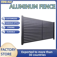 Outdoor Aluminum Slats Fence Panels Design Pool Fence Balustrade Aluminum Profile Fencing Customized Easily Used Decoration Alu