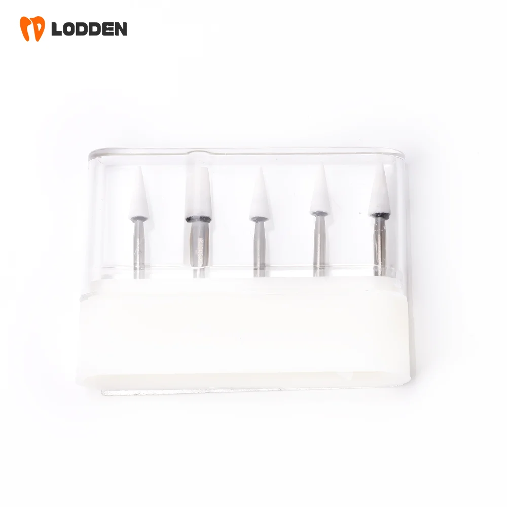 LODDEN 5 Stück Dental-Polierbohrer aus weißem Stein, Kegel-/Flammen-/runde Form, Abriebbohrer, FG zum Polieren, Füllen von Verbundwerkzeugen – Detail 8