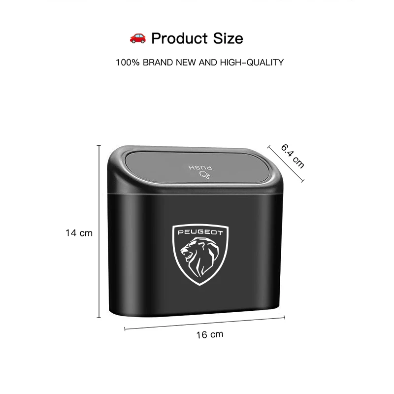 Car Portable Trash Can Auto Sundries Storage Box For Peugeot 206 307 308 3008 207 208 407 508 2008 408 4008 Rifter 5008 301 car trash can car armrest storage box