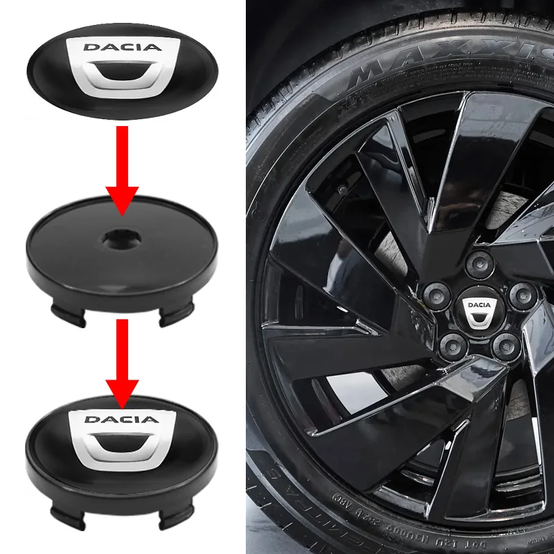 4Pcs 60mm Car Wheel Hub Center Caps Rim Cover Badge Emblem For Dacia Duster Logan MCV Sandero Stepway Dokker Lodgy Accessories car wheel hub covers