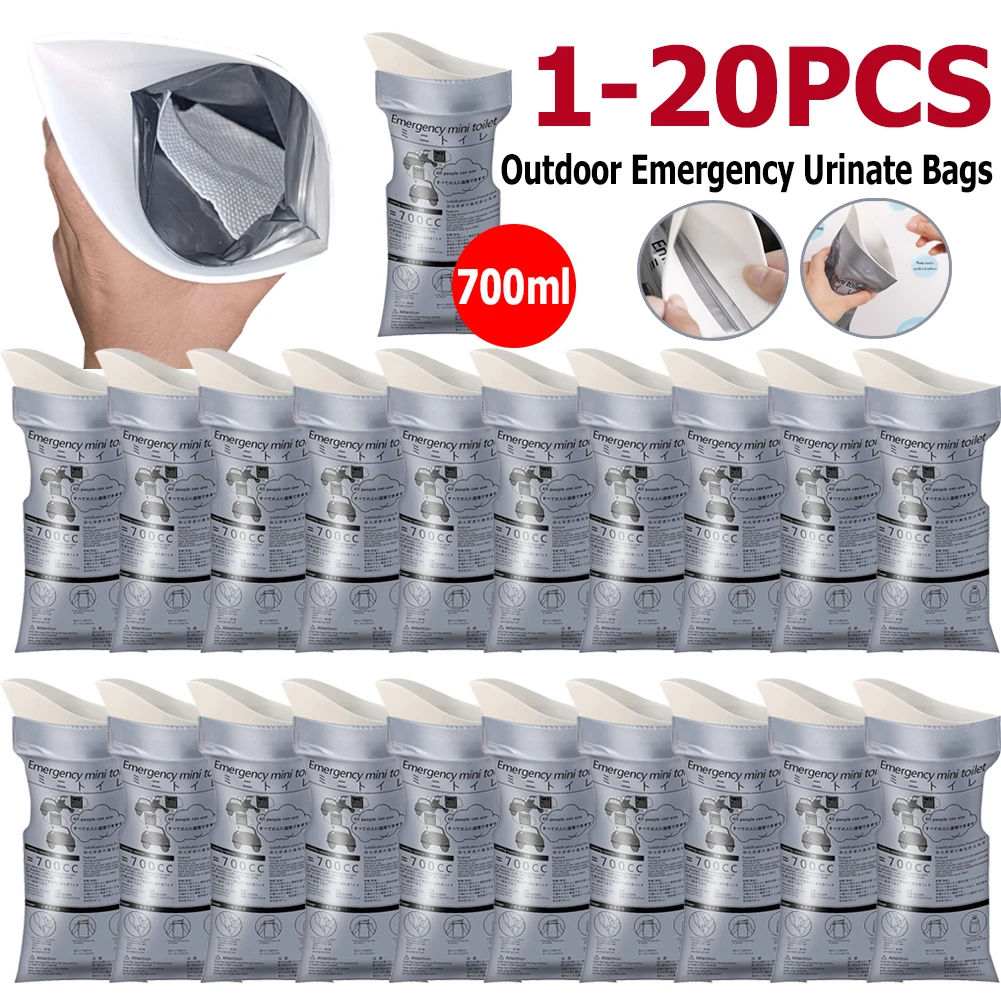 Outdoor Emergency Urinate Bags 700ml Disposable Piss Bags Travel Mini Mobile Toilet Portable Urinal Bag for Baby Women Men