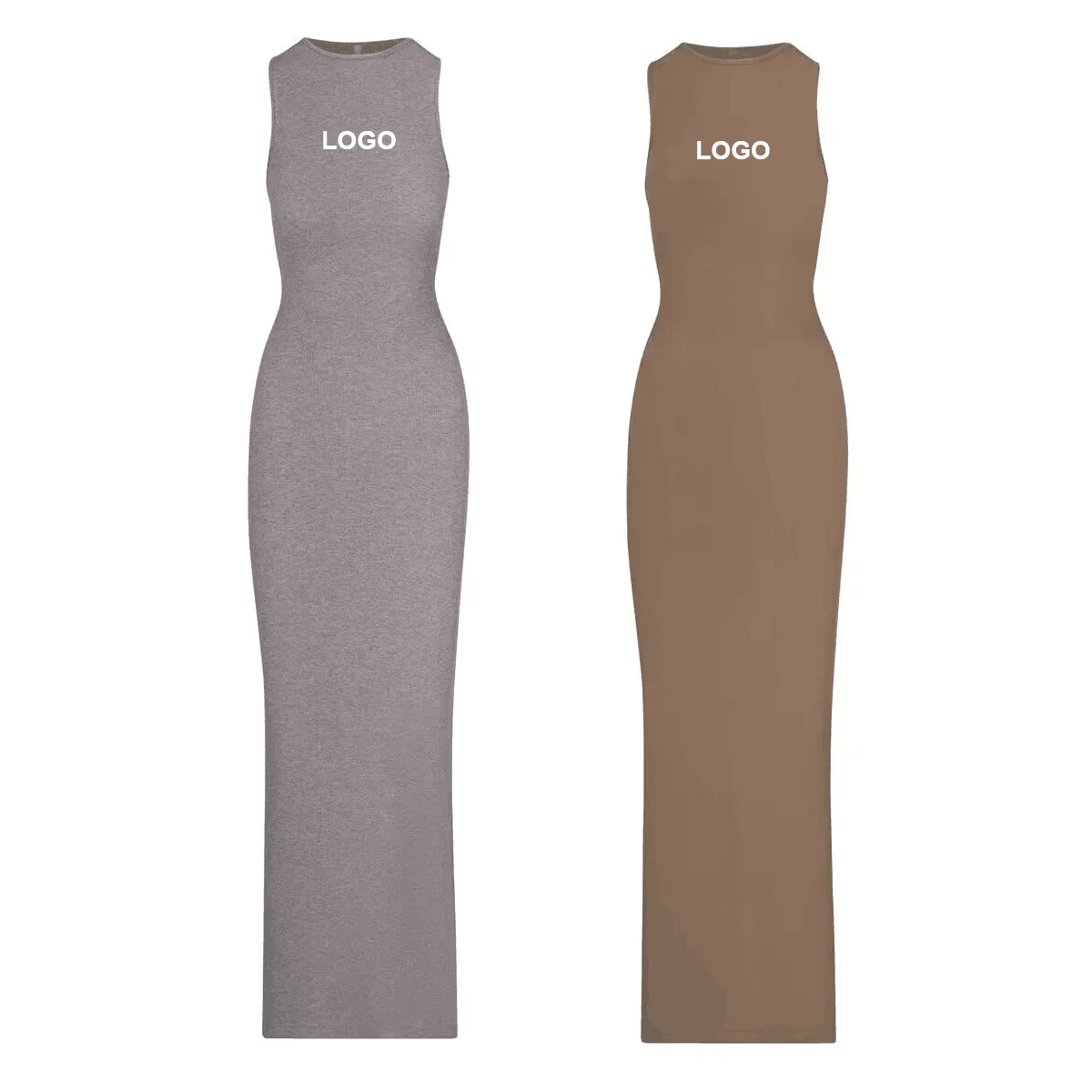 

Custom LOGOkylie with Kardashian skims sleeveless vest dress French slim bag hip suspender skirt long skirt