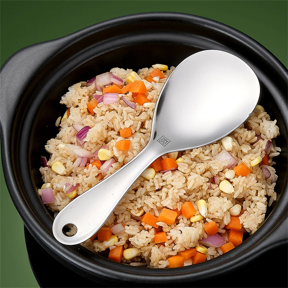 304 Stainless Steel Rice Scoop High-grade Versatile Use Anti-stick Easy To Clean Perfect Serving Thickened Sturdy cooking scoop