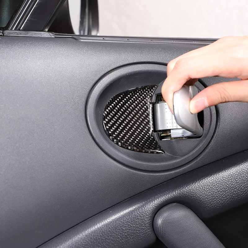 

For Mitsubishi Eclipse 2006-2011 Soft Carbon Fiber Car Door Handle Inner Door Bowl Protection cover Sticker Trim Car Accessories